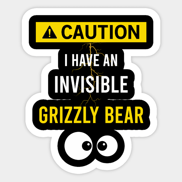 Invisible Grizzly Bear Sticker by flaskoverhand